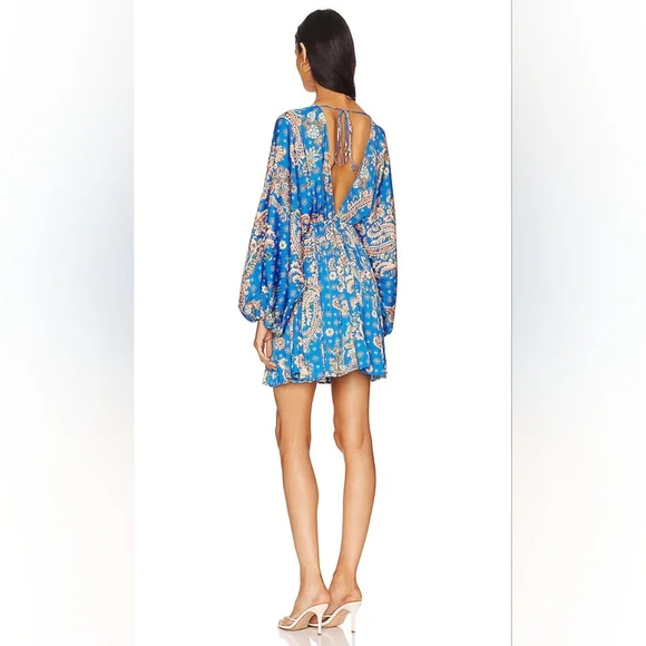 New FREE PEOPLE Printed Arzel Mini Dress / Botanical Combo NWOT - Picture 3 of 6